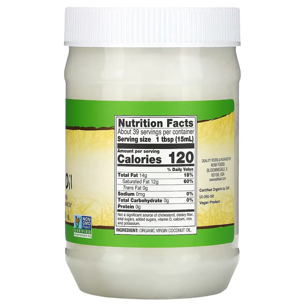 Кокосовое масло первого отжима Now Foods Virgin Coconut Oil органическое 591 мл - фото 2