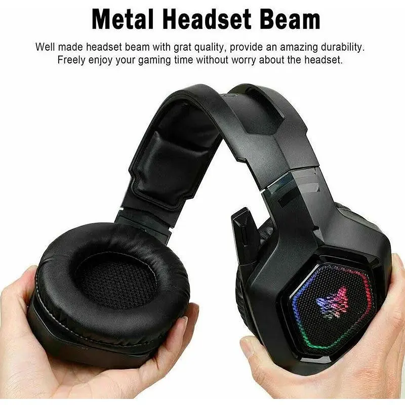 Наушники игровые Onikuma K10 Gaming with LED с подсветкой черные - фото 6