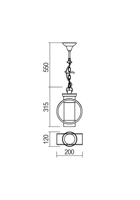 Подвесной уличный светильник COMPASS SU E27 42W IP23 CF (5.1.1) Redo 9572 - фото 2
