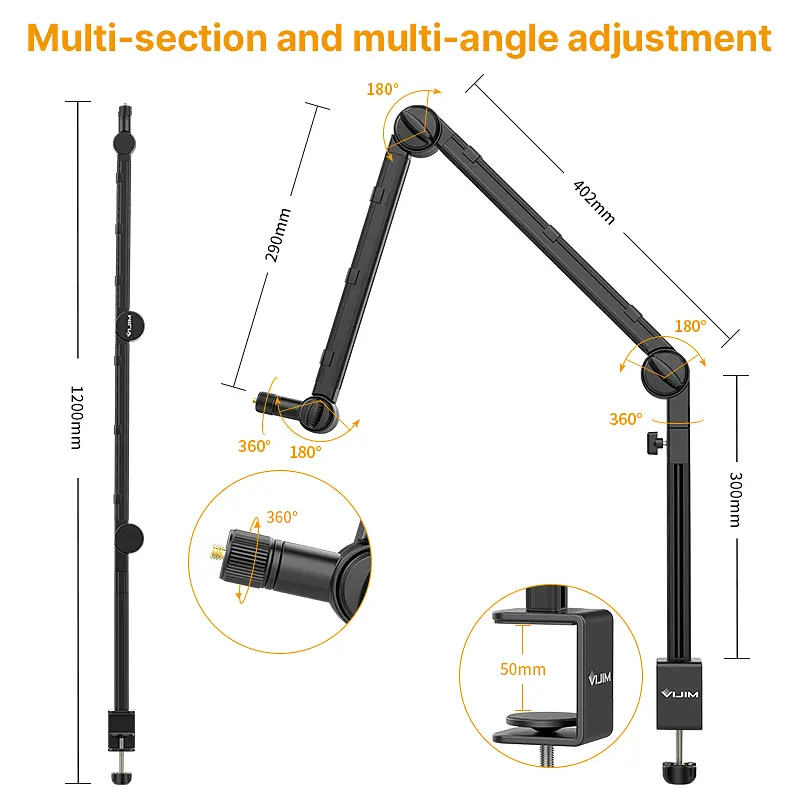 Штатив-тримач Ulanzi Vijim microphone boom arm (UV-2806 LS24) (2806) - фото 7