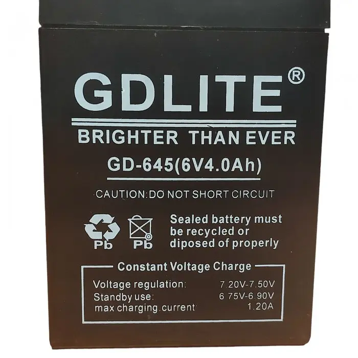 Аккумулятор свинцово-кислотный GDLITE-GD-645 6V 4.0Ah - фото 2