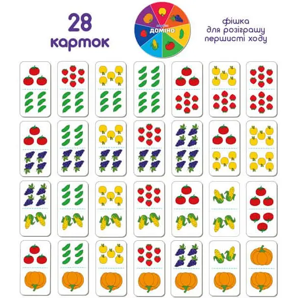 Гра настільна розвиваюча Magdum Доміно Фрукти-овочі (ME5032-23) - фото 3