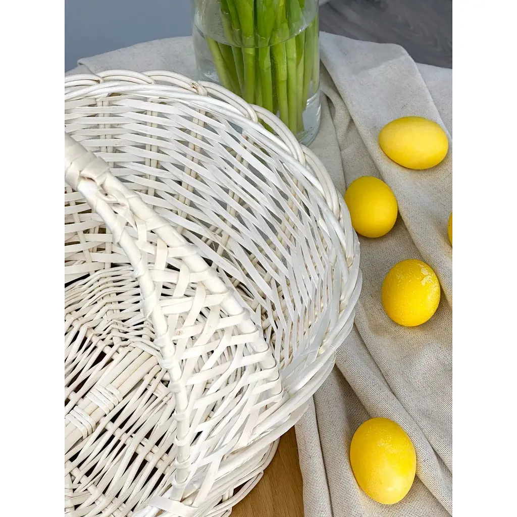 Пасхальная корзина из лозы с одной ручкой Галичина Белый - фото 5