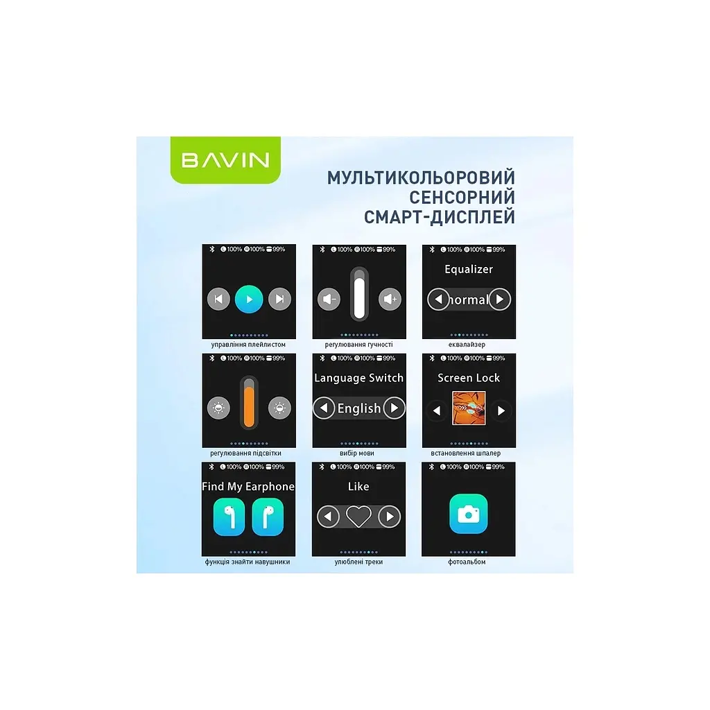 Навушники BAVIN BAVIN-81 Hi-Res LCD Tough White (HB-BA-81-WH) - фото 5