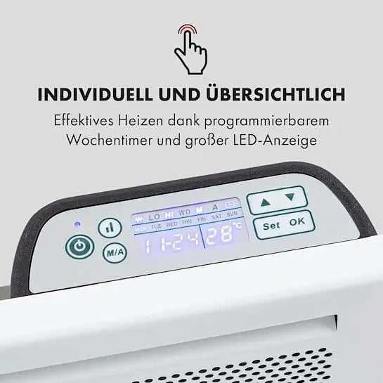 Конвекционный обогреватель Klarstein Hot Spot Slimcurve Double Wave 2-в-1 (10035061) - фото 4
