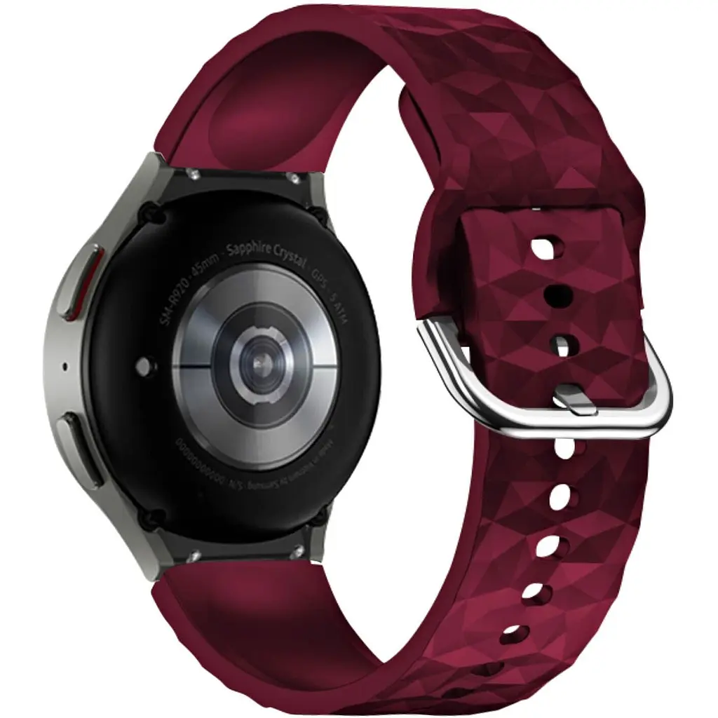 Ремінець для Samsung Galaxy Watch 6 40mm 6 44mm - темно-червоний ширина кріплення 20мм силікон Watchbands Diamond (W28-7WB64802104) - фото 1