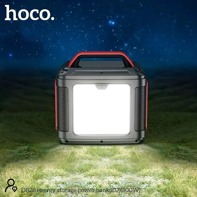 Портативна зарядна станція Hoco DB28 80000mAh (300W) Серо-червона - фото 5