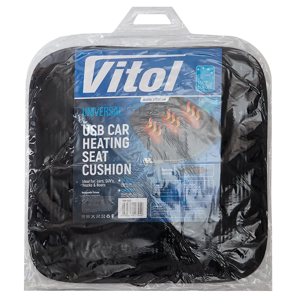 Накидка з підігрівом для сидіння Vitol з підігрівом 42х40 см Велюр 5V USB 1 шт (VHR-0507) - фото 6