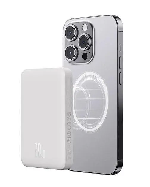 Магнитный внешний аккумулятор Baseus Magnetic Mini Air 10000mAh 20W белый - фото 6