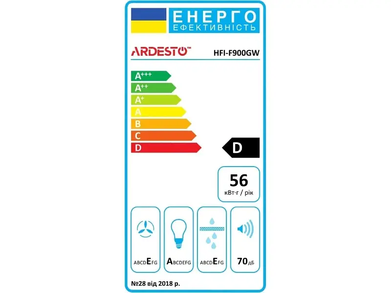 Витяжка вбудована Ardesto HFI-F900GW - фото 3