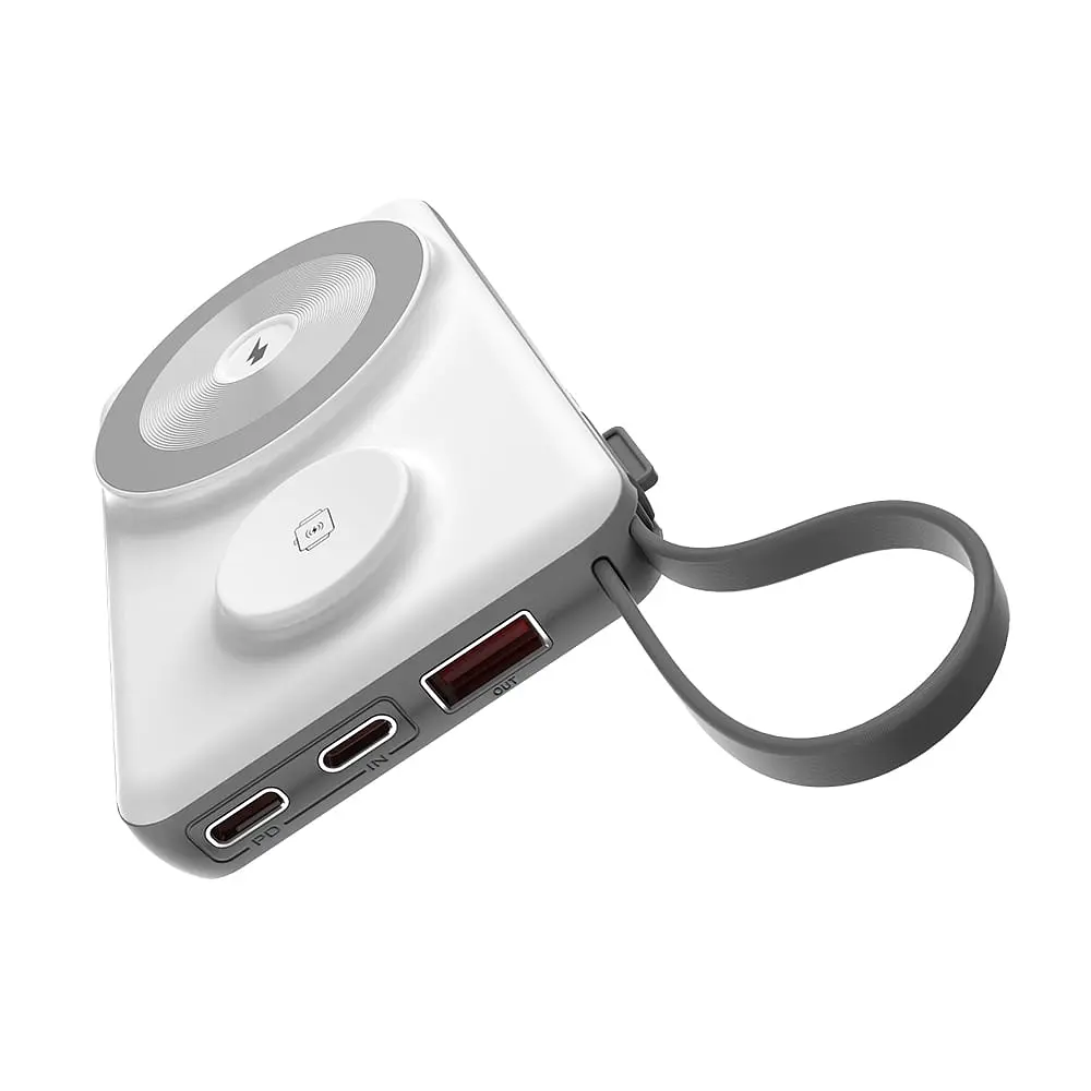 Повербанк 10000mAh Choetech B695 White QC3.0 PD3.0 бездротова зарядка смартфонів та Apple Watch (43-00143) - фото 3