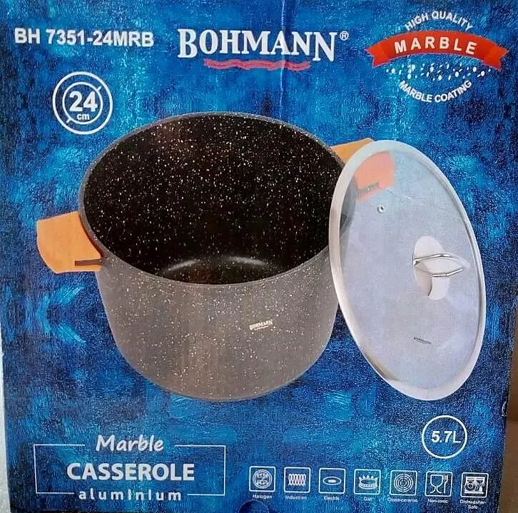 Каструля з мармуровим покриттям Bohmann BH 7351-24 см 5,7 л - фото 8