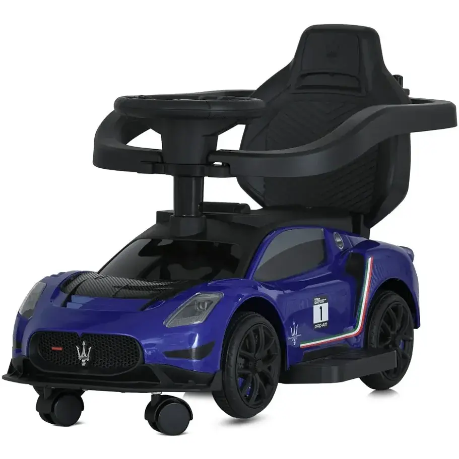 Дитяча каталка-толокар 2 в 1 Bambi M 5106-4 з батьківською ручкою синій - фото 6