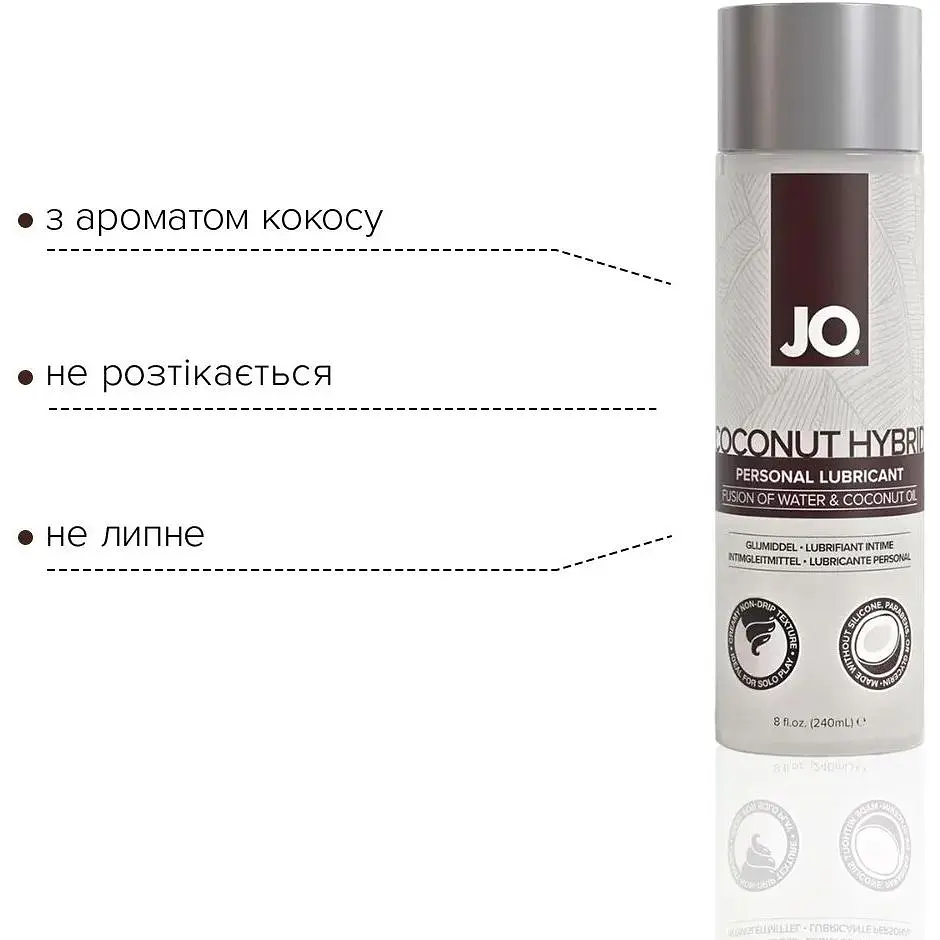 Смазка-крем с кокосовым маслом JO Coconut Hybrid Original (240 мл) - фото 3