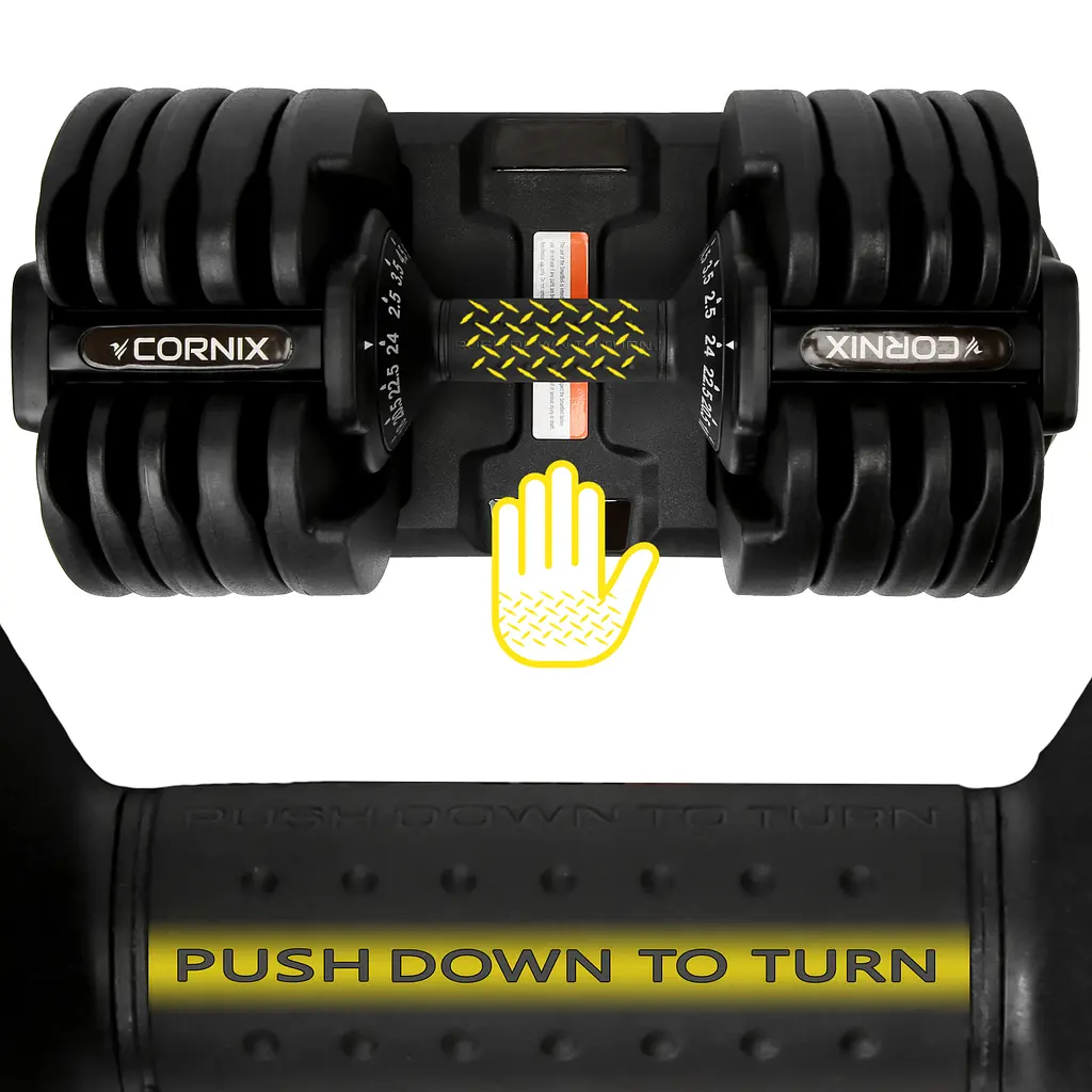 Гантеля з регульованою вагою Cornix 2.5-24 кг XR-0405 Black - фото 5