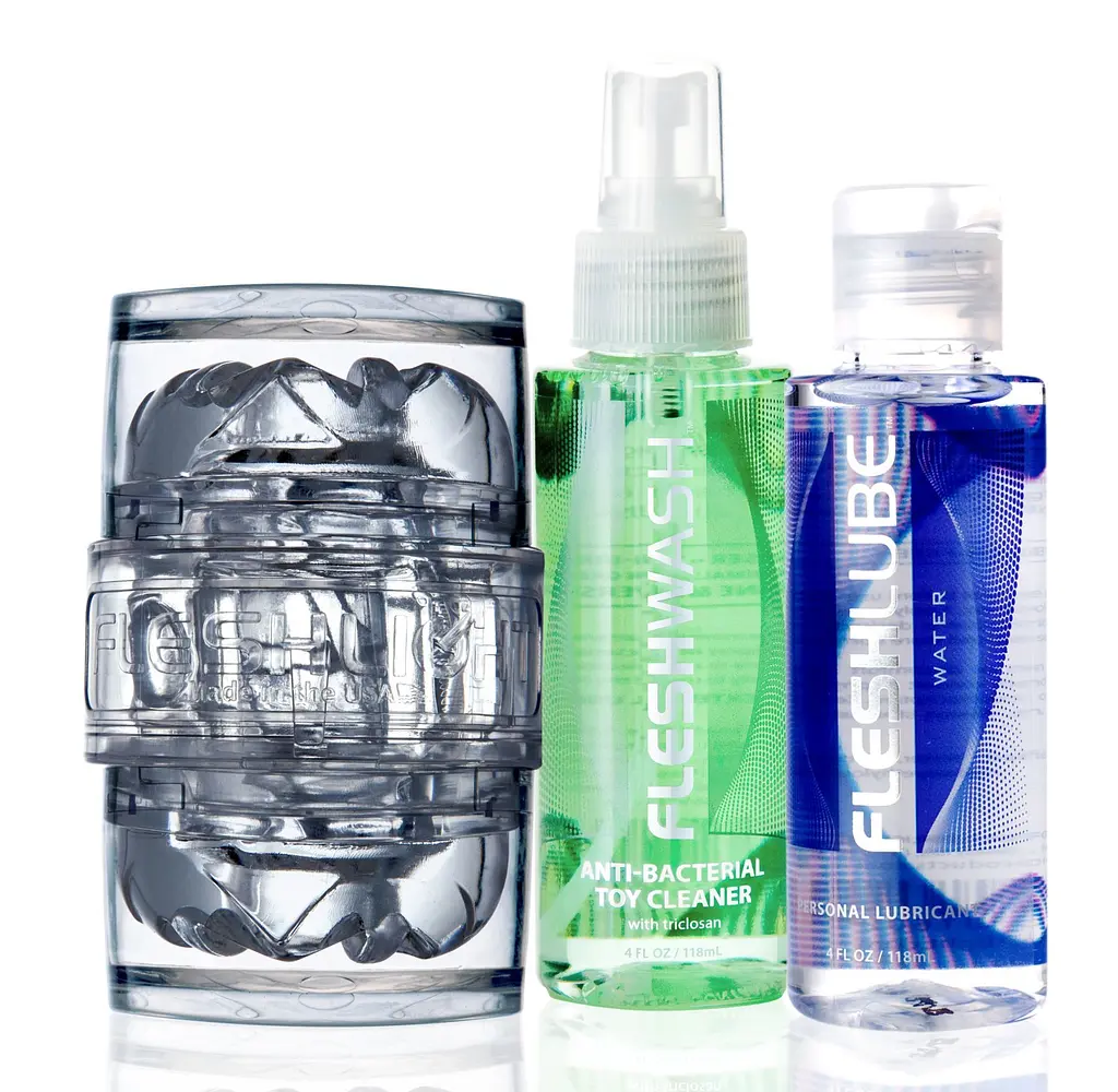 Мастурбатор Fleshlight Quickshot Vantage Value Pack: змазка і засіб для чищення - фото 2