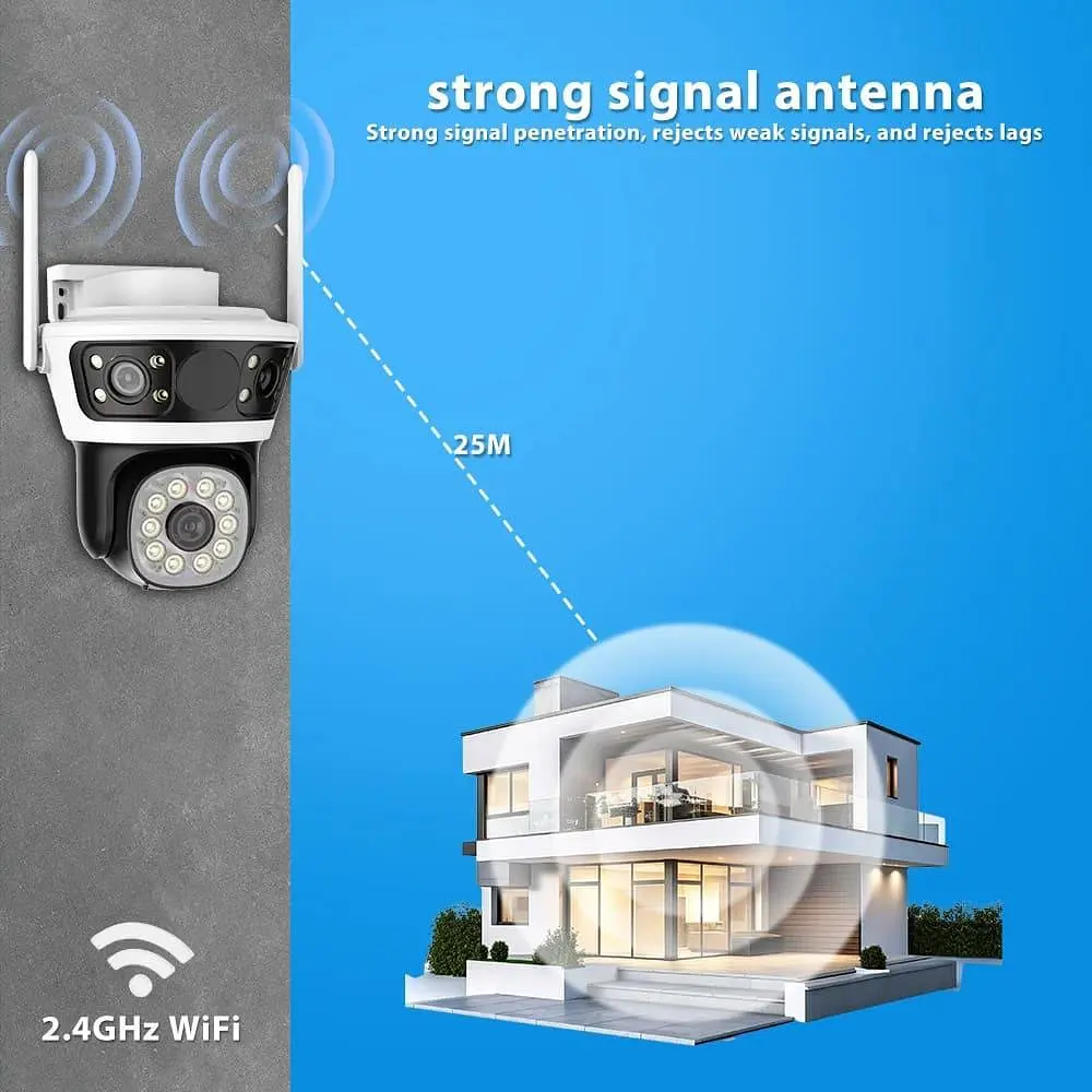 Вулична IP камера з трьома лінзами 6 Мп поворотна Wi-Fi з нічним баченням - фото 8