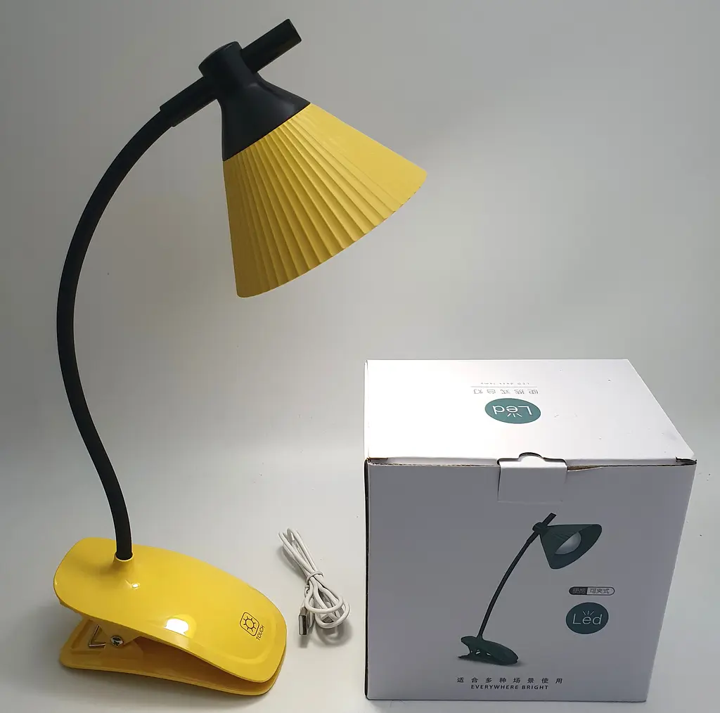 LED-лампа 4 W сенсорна світлодіодна гнучка 28 см настільна на прищіпці акумуляторна WinBoss YD03 жовта - фото 11
