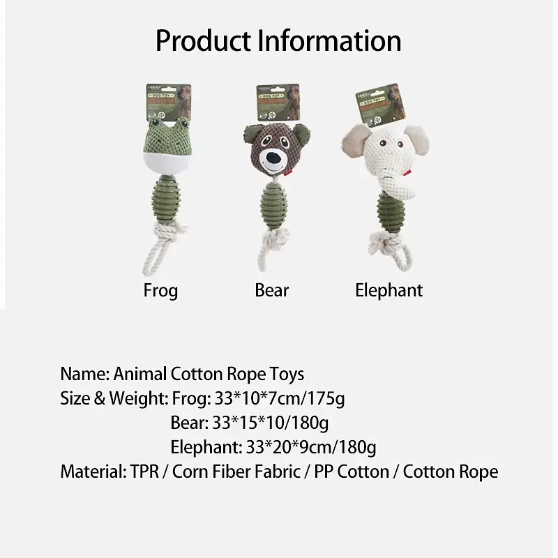 М'яка іграшка для собак Derby Elephant Shape TPR + Rope Dog Toy - фото 4
