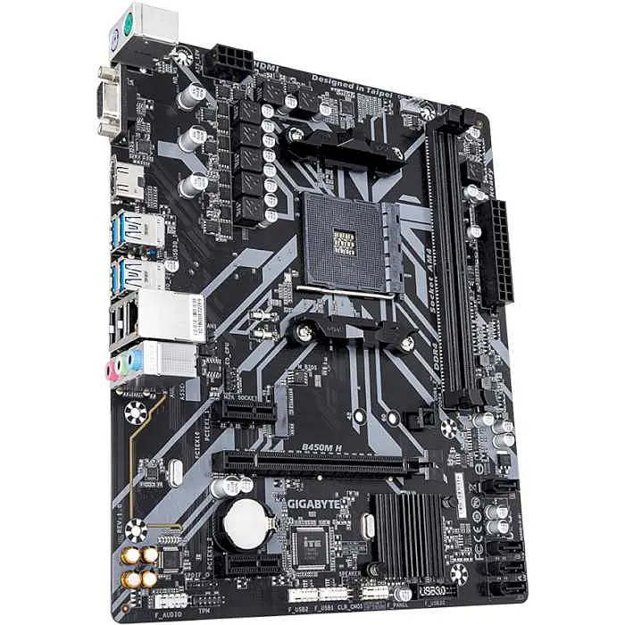 Материнская плата Gigabyte B450M H (B450M H) (Socket AM4, AMD B450, Micro-ATX) Б/у - фото 2