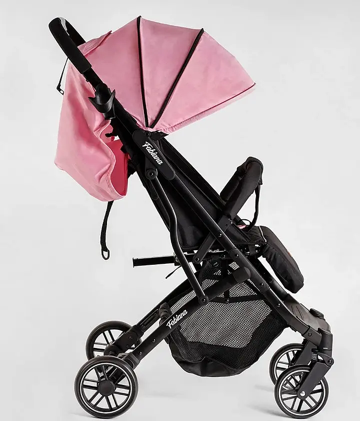 Коляска прогулянкова дитяча 65102 JOY Fabiana, колір рожевий, рама сталева, футкавер, підсклянник, телескопічна ручка (6989180360149) - фото 3