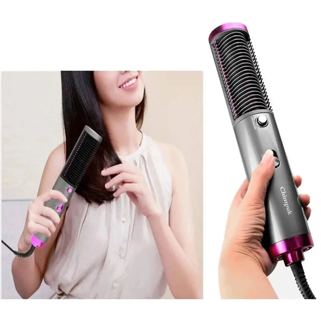 Фен-щітка для укладки волосся 2в1 HOT AIR BRUSH MX-484 стайлер для об'єму та випрямлення волосся - фото 2