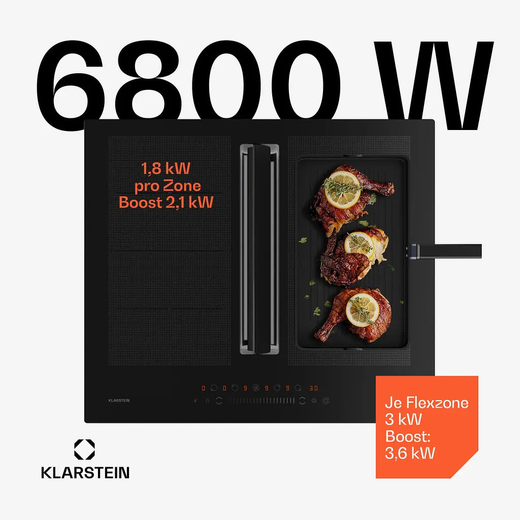Витяжка та індукційна ваильна поверхня Klarstein Chef-Fusion DownAir System (10045303) - фото 2