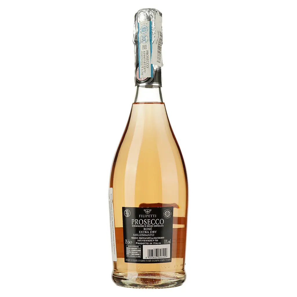 Ігристе вино Valsa Nuovo Perlino Filipetti Prosecco Rose Extra Dry, рожеве, сухе, 11%, 0,75 л - фото 2