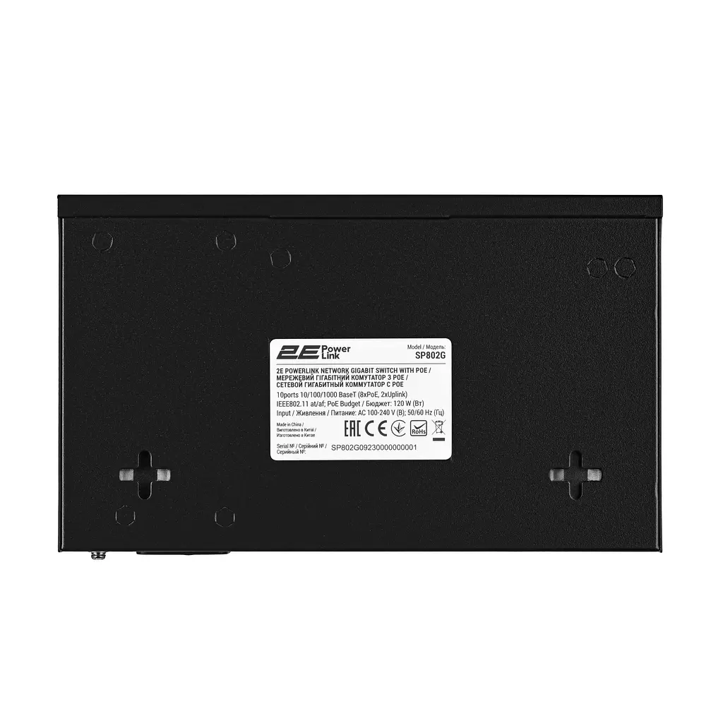 Коммутатор PowerLink SP802G 10xGE (8xPoE, 2xUplink), 120Вт, Неуправляемый 2E teh0018109 - фото 5