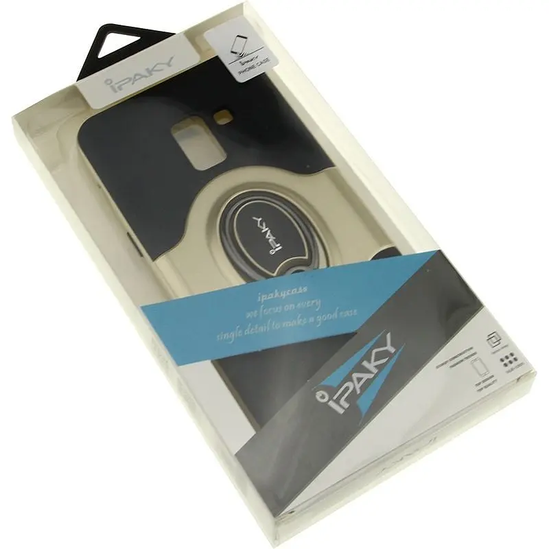 Чехол-накладка iPaky 360° Free Rotation Ring Holder case Samsung Galaxy A8 Plus A730F Gold - фото 2