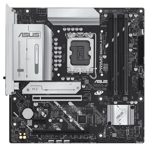 Материнська плата LGA1851, Asus PRIME B860M-A WIFI, B860, 4xDDR5, 1xPCI-E 5.0 x16, 1xPCI-E 4.0 x16, 1xPCI-E 4.0 x1, 4xSATA3, 2xM.2, Realtek 7.1, Realtek 2.5Gb, WiFi 6E, Bluetooth 5.3, HDMI/2xDP, MicroATX - фото 2