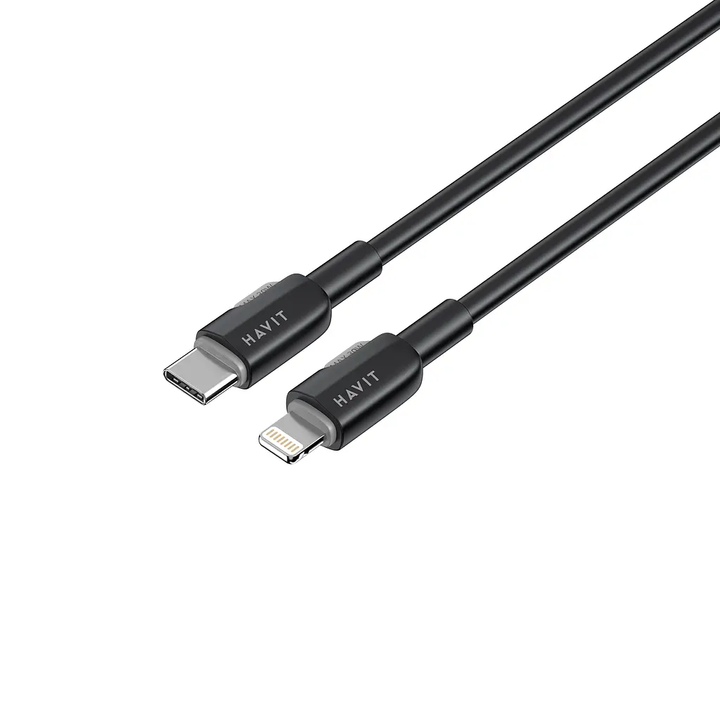 Кабель Havit CB309C PD30W USB-C - Lightning 1 м черный (HV-CB309C) - фото 4