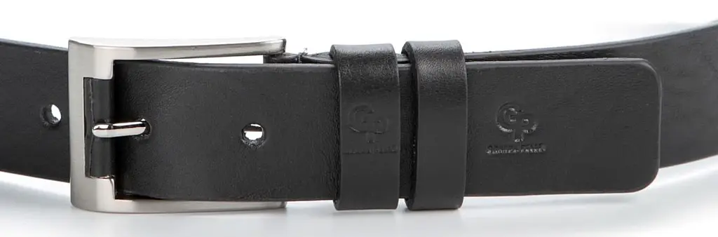 Стильний чоловічий ремінь із натуральної шкіри Grande Pelle 00773 чорний 105 см - фото 2
