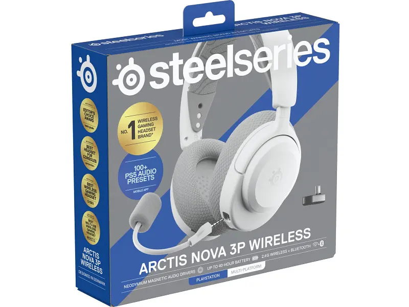 Ігрова гарнітура SteelSeries Arctis Nova 3P Wireless MultiPlatform White (61687) - фото 5