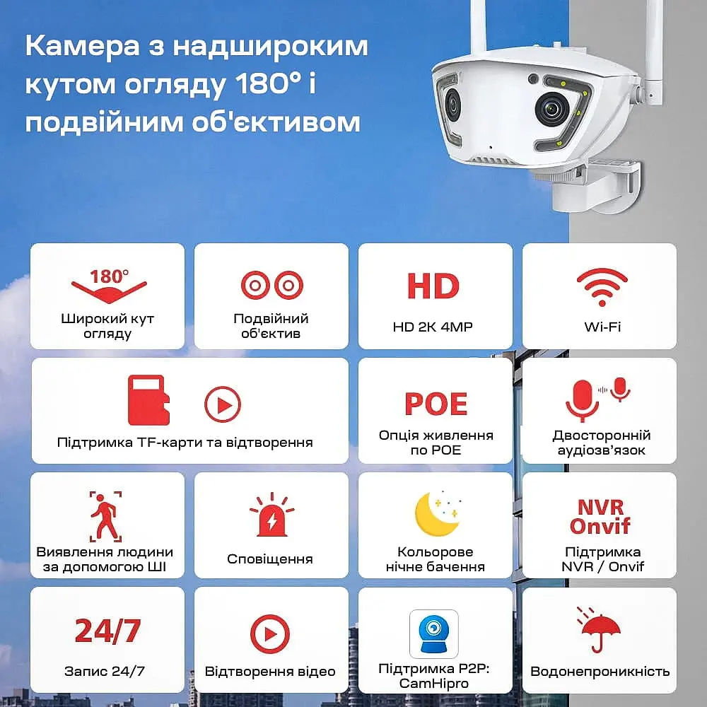 IP-відеокамера з WiFi 2Mp+2Mp Light Vision VLC-4482WI(Camhi Pro) f=3.6mm, ІЧ+LED-підсвічування, з мікрофоном (75-00295) - фото 14