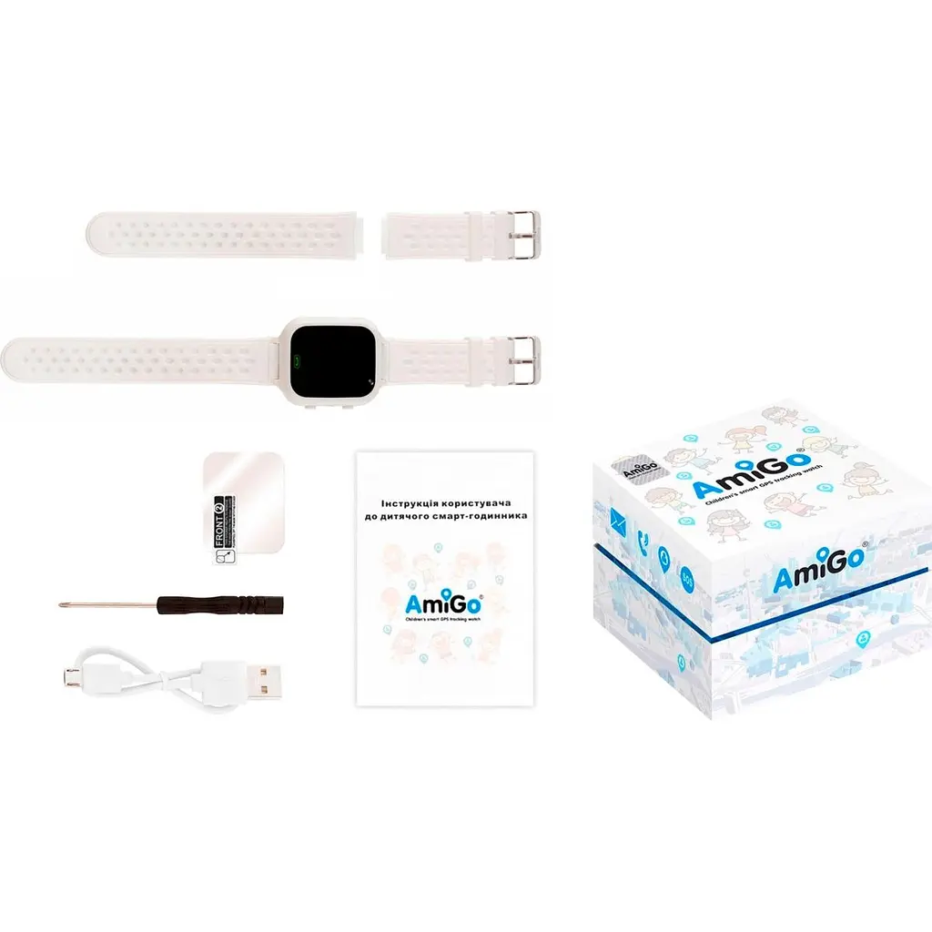 Дитячий смарт-годинник AmiGo GO009 Camera + LED White [90207] - фото 5