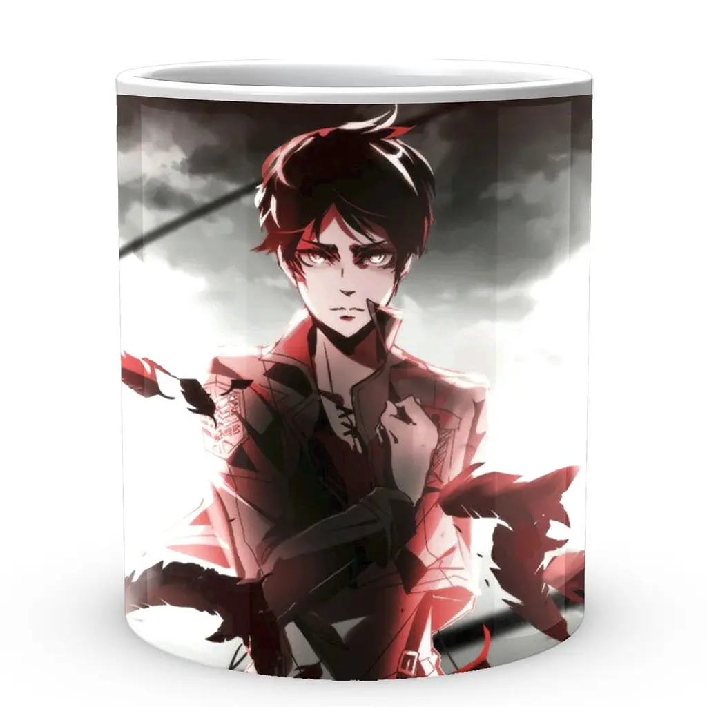 Кухоль GeekLand Атака Титанов Attack on Titan червоне пір'я AT.02.56 330 мл білий - фото 3