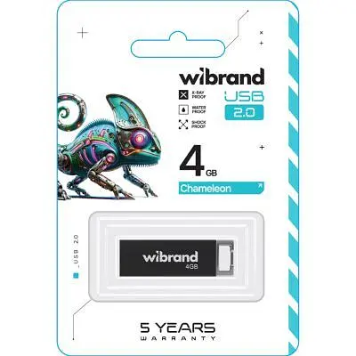 USB флеш накопитель Wibrand 4GB Chameleon Black USB 2.0 (WI2.0/CH4U6B) - фото 2