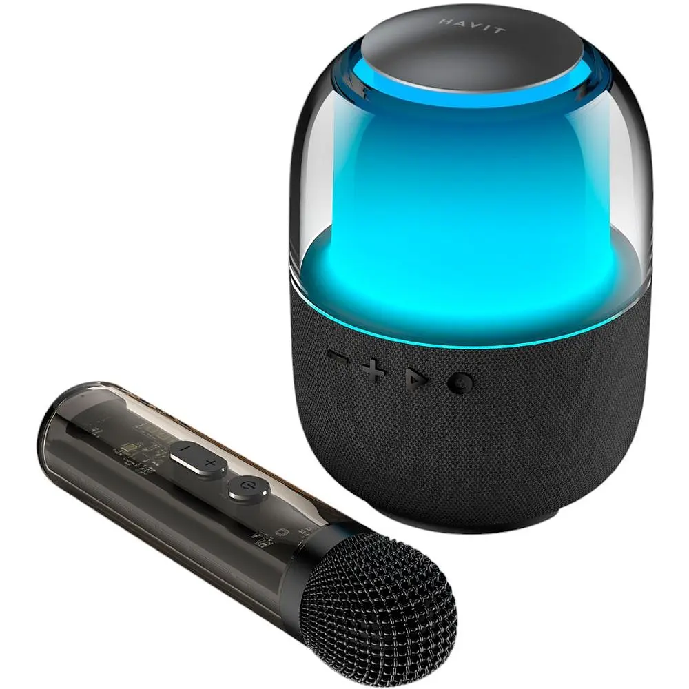 Портативная колонка Havit HV-SK894BT 5W RGB с караоке черная (HV-SK894BT) - фото 5