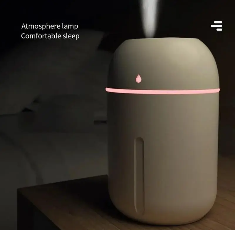 Зволожувач повітря + нічник humidifier colorful 330ml білий - фото 4