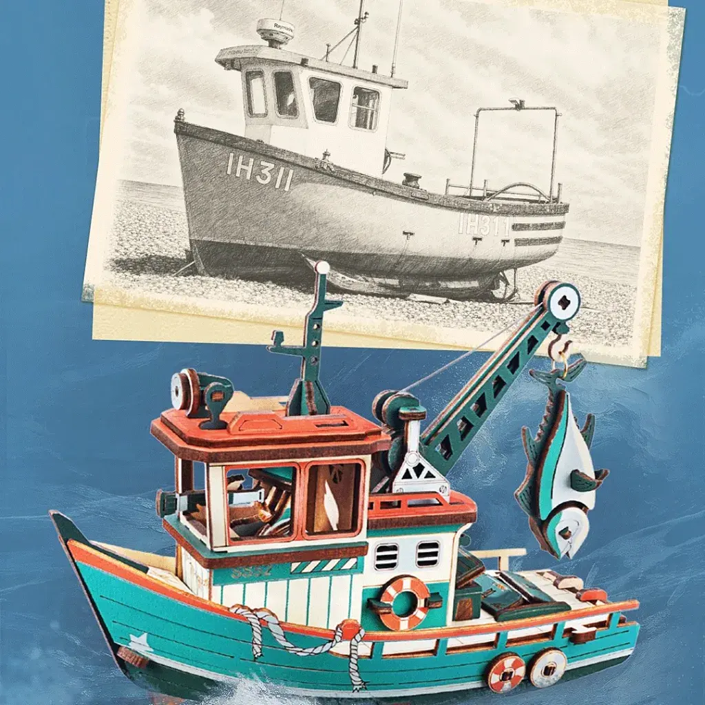 Конструктор Robotime Rokr 3D Lucky Trawler (MCD08) - фото 5