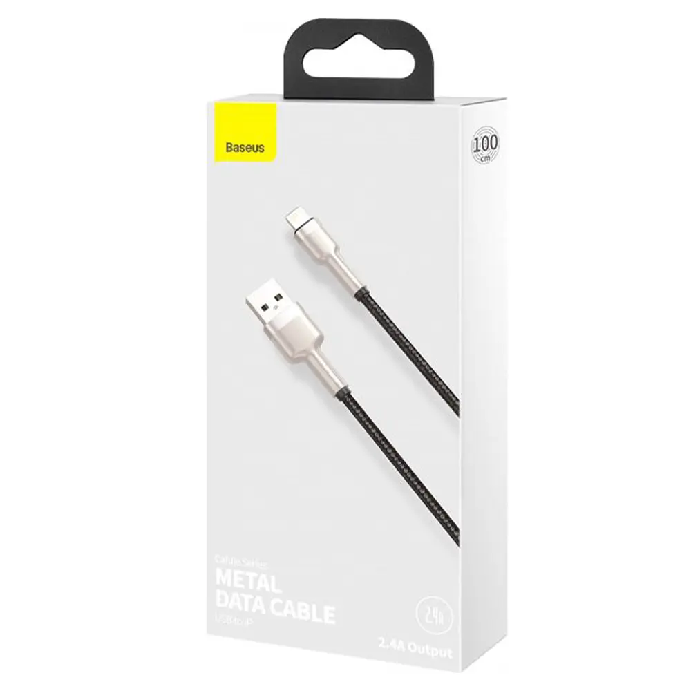 Кабель Baseus Cafule Series Metal Data Cable USB to Lightning 2.4A 2m Black - фото 3
