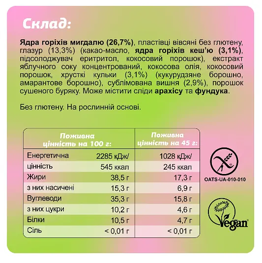 Протеїнові батончики FIZI Protein Bar Box — 10 × 45 г Cookie Dough + Chery - фото 3
