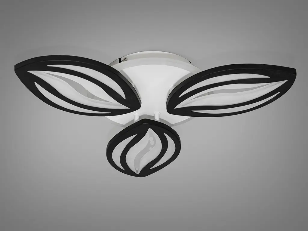 Люстра стельова LED Diasha 8092/3BK, 52W, 3200K/4100K/6000K, чорний метал, сучасний стиль, з пультом, диммером - фото 4