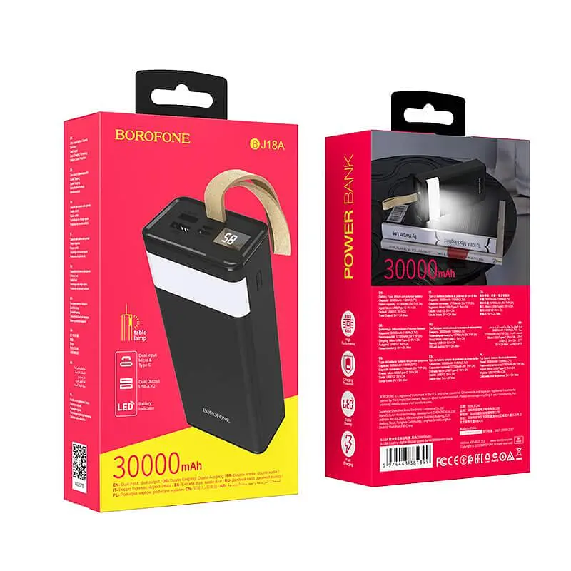 Внешний аккумулятор Borofone Coolmy digital display BJ18A 30000mAh черный - фото 4