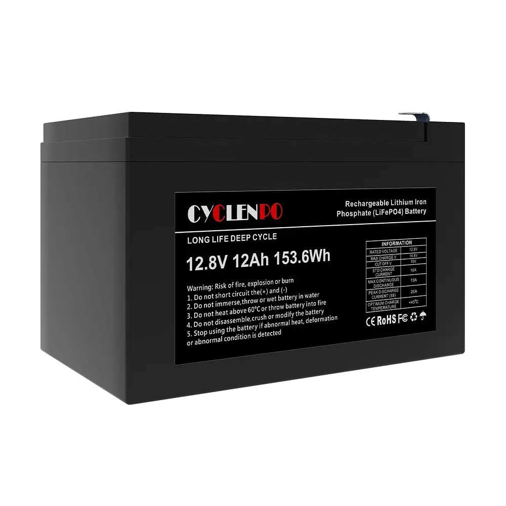 Акумуляторна батарея літій-залізо-фосфатна 12.8В 12Аг Cyclen 12.8V 12AH LiFePo4 (44-00076) - фото 5