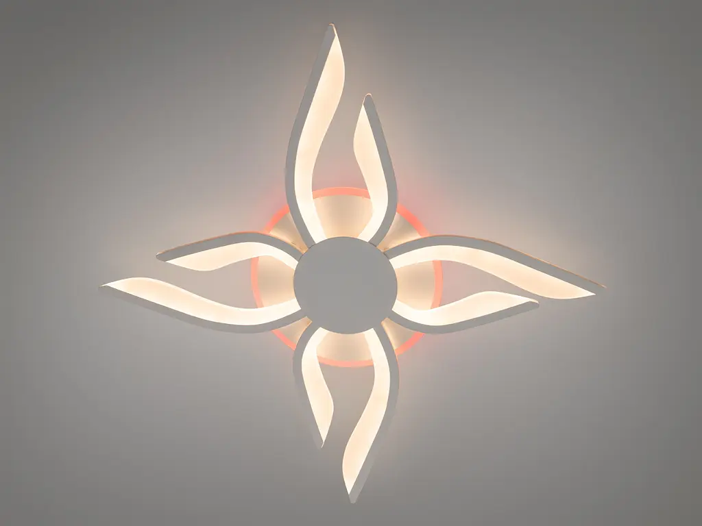 Оригинальная led люстра с пультом, диммером, подсветкой, 67W, белая - фото 3