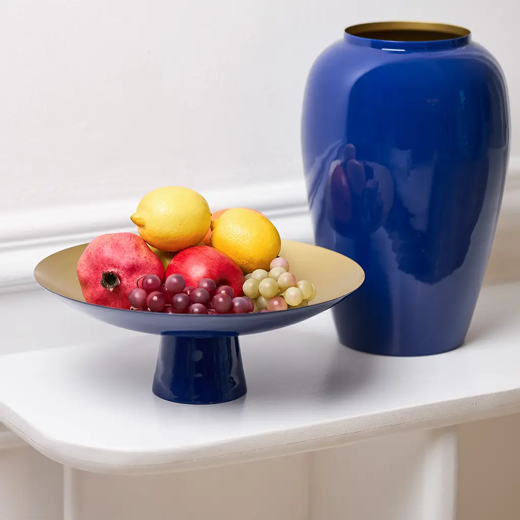 Ваза MBM HOME Элизиум железная глубокий синий золотой 230х230х350 мм (VB-04 DEEP BLUE/GOLD) - фото 7