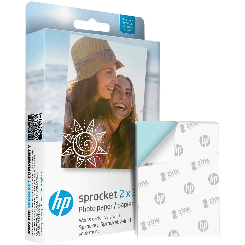 Фотопапір HP Sprocket Zink 2"x3" Глянцевий, самоклеючий, 20 листів - фото 2