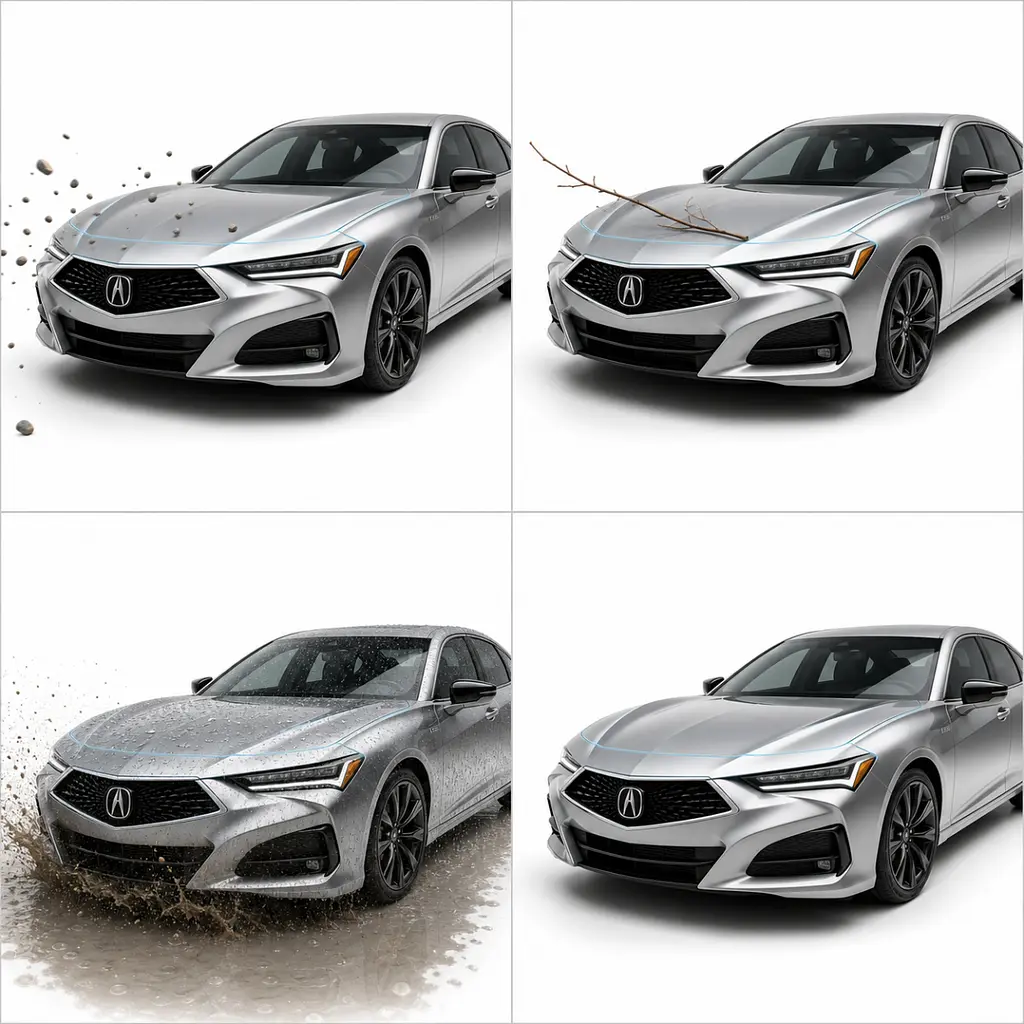 Антигравійна захисна бронеплівка за лекалами для Acura TLX II 2021 - повний кузов - фото 2